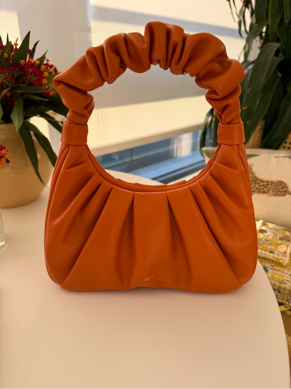 NEVER WORN: JW PEI Orange Scrunch Handle Shoulder Bag